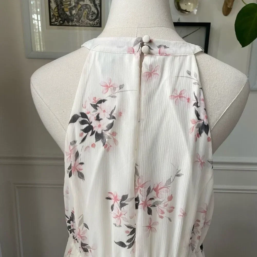 Torrid White Floral Tiered Chiffon Maxi Dress $90 0 L 12